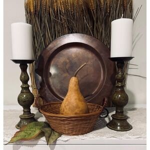 2 Vintage Brass Candle Holders 10" tall